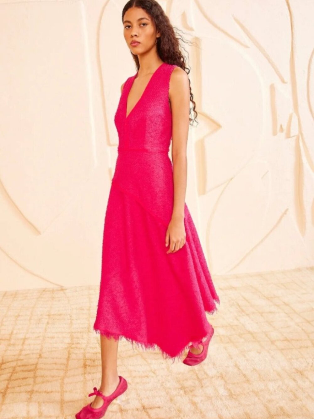 NWT ULLA JOHNSON Florence Midi Dress in Cosmos XS $1,090 - Picture 4 of 9
